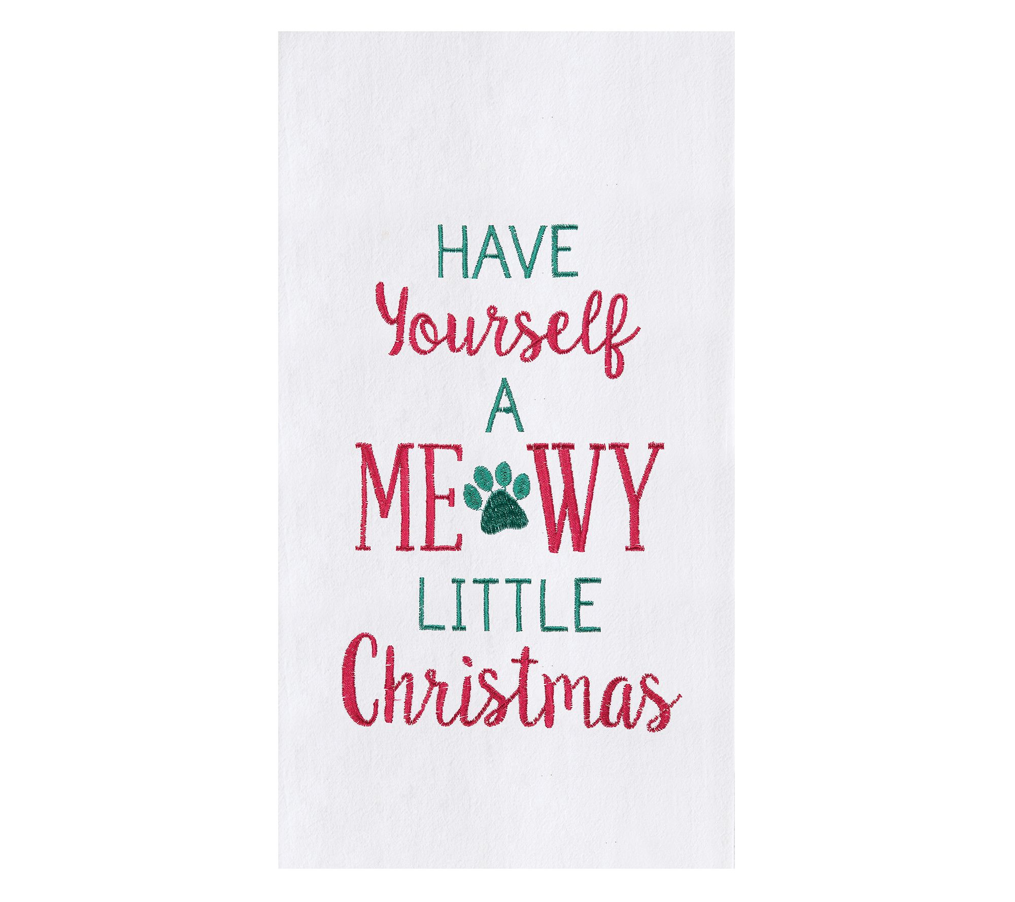 C&F Home Meowy Christmas Flour Sack Towel Set of 2