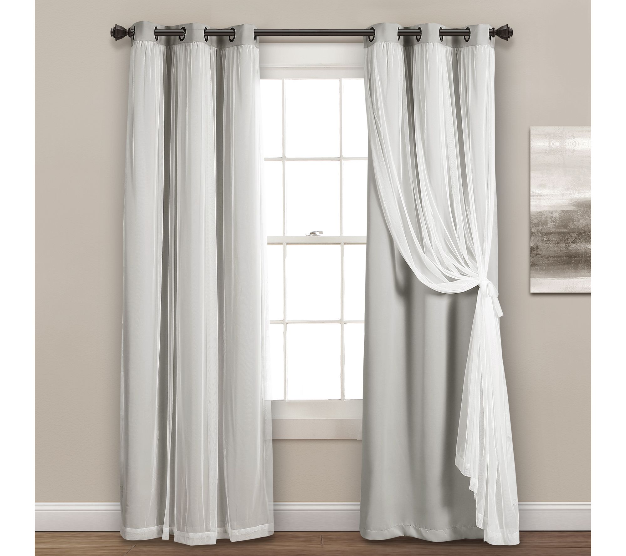 Lush Decor 120" x 38" (2) Sheer & Insulated Blackout Panels