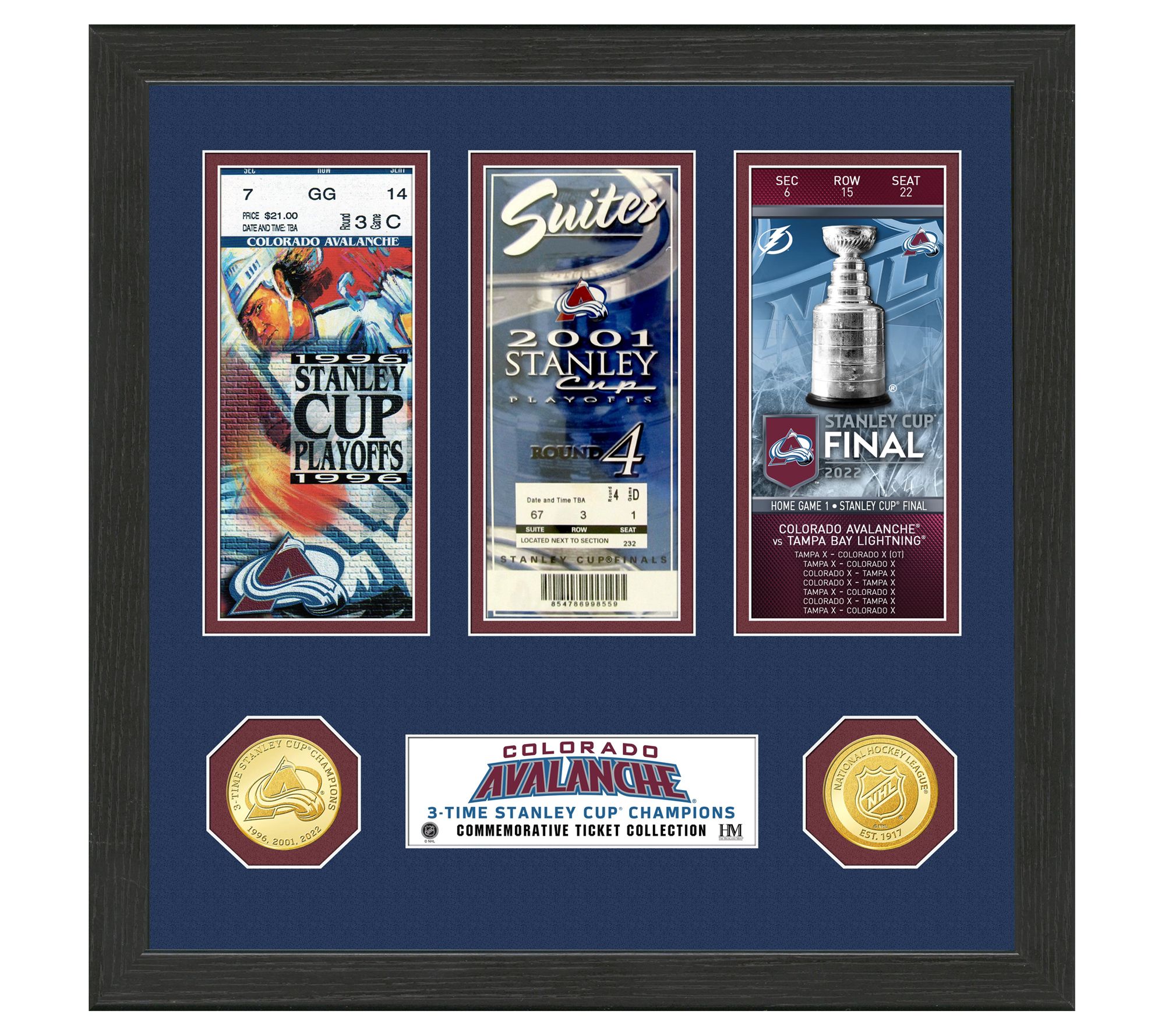 Colorado Avalanche 3X Stanley Cup Champions Bronze Coin Legacy Photo Mint