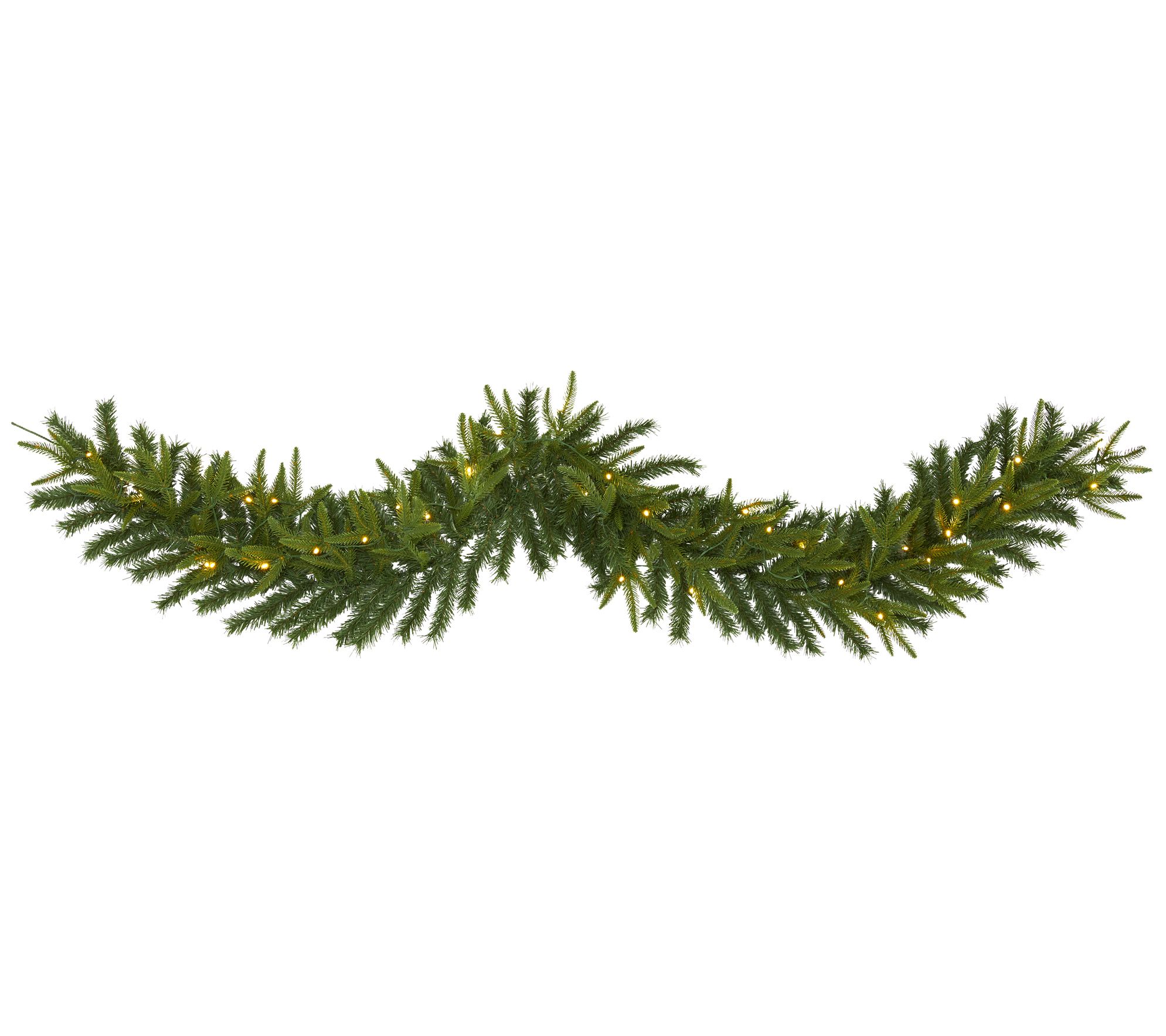 6' Green Pine  Christmas Garland w/35 Lights byNearly Natural