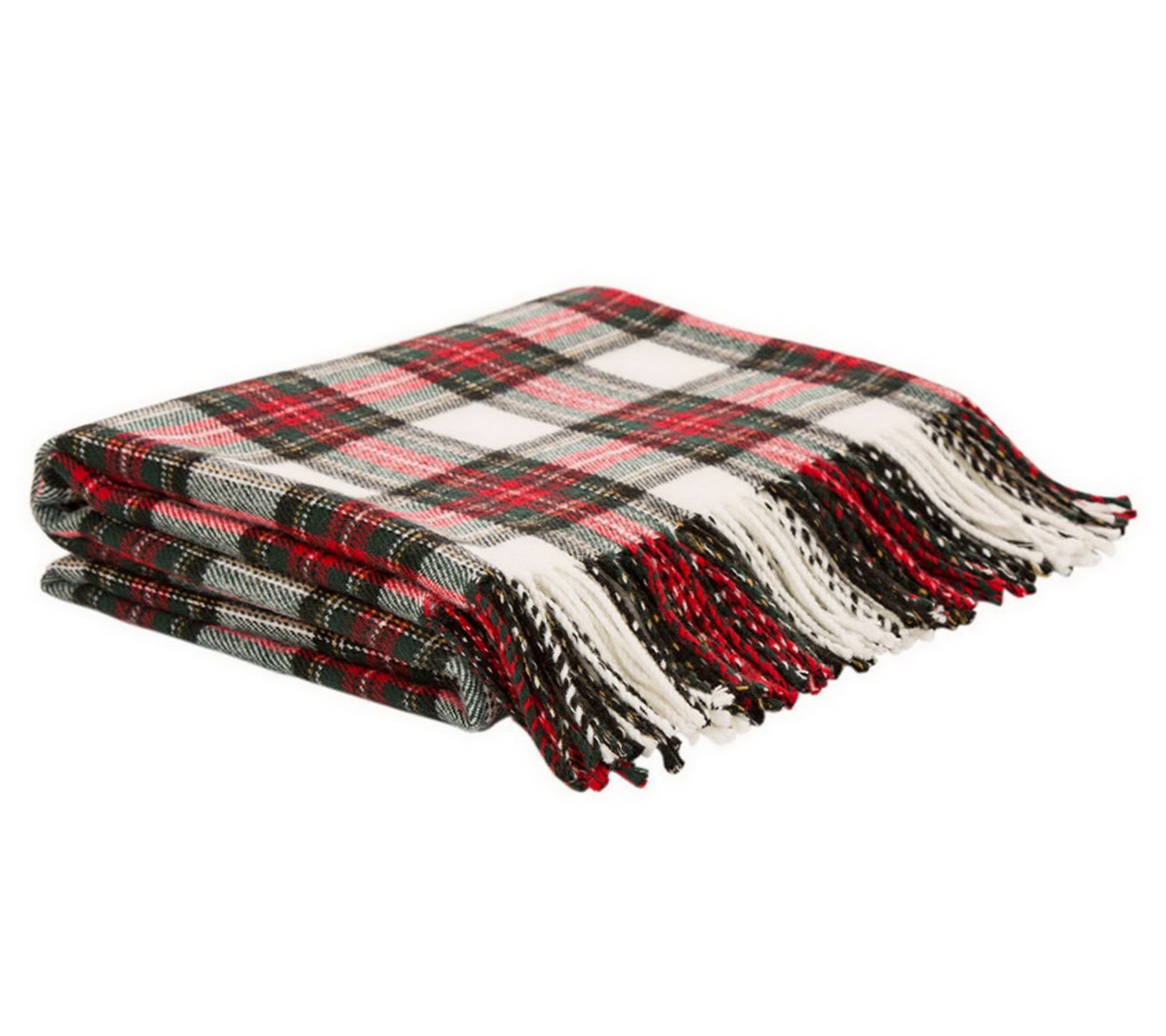 Glitzhome Cardinal Plaid Woven Throw Snuggly Blanket
