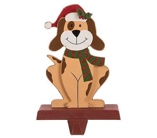 Glitzhome Puppy Love Christmas Mantle StockingHolder