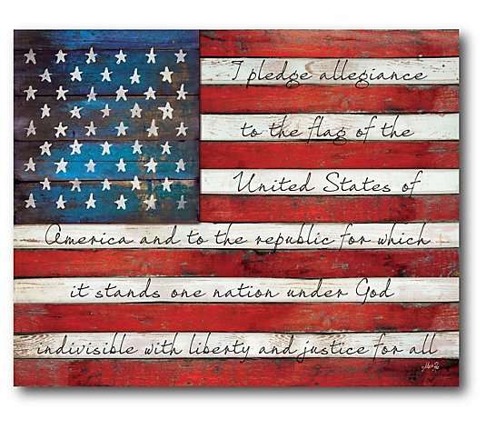 Courtside Market Pledge Allegiance Flag 16x20 Canvas Wall Art