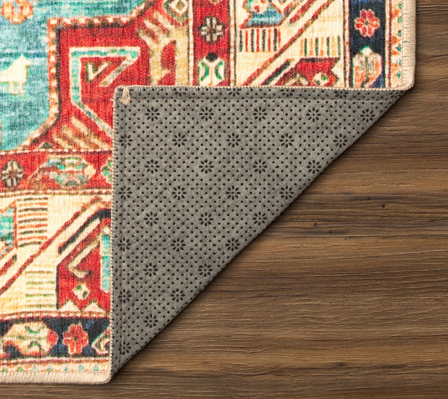 My Magic Carpet Washable Rug Ottoman Turquoise3'X5'