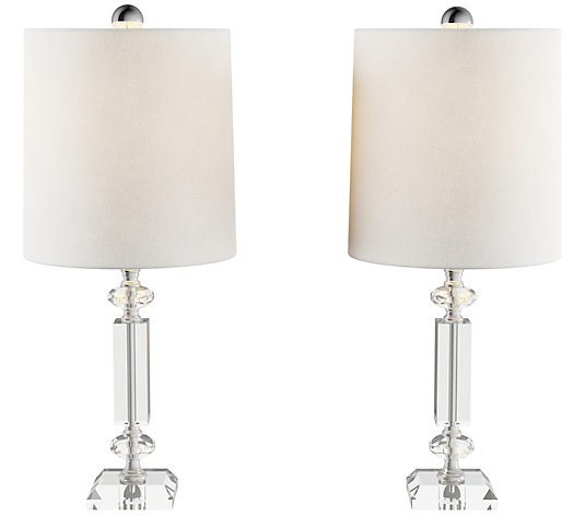 Crystal Column Table Lamps, Set of 2 - HastingsHome