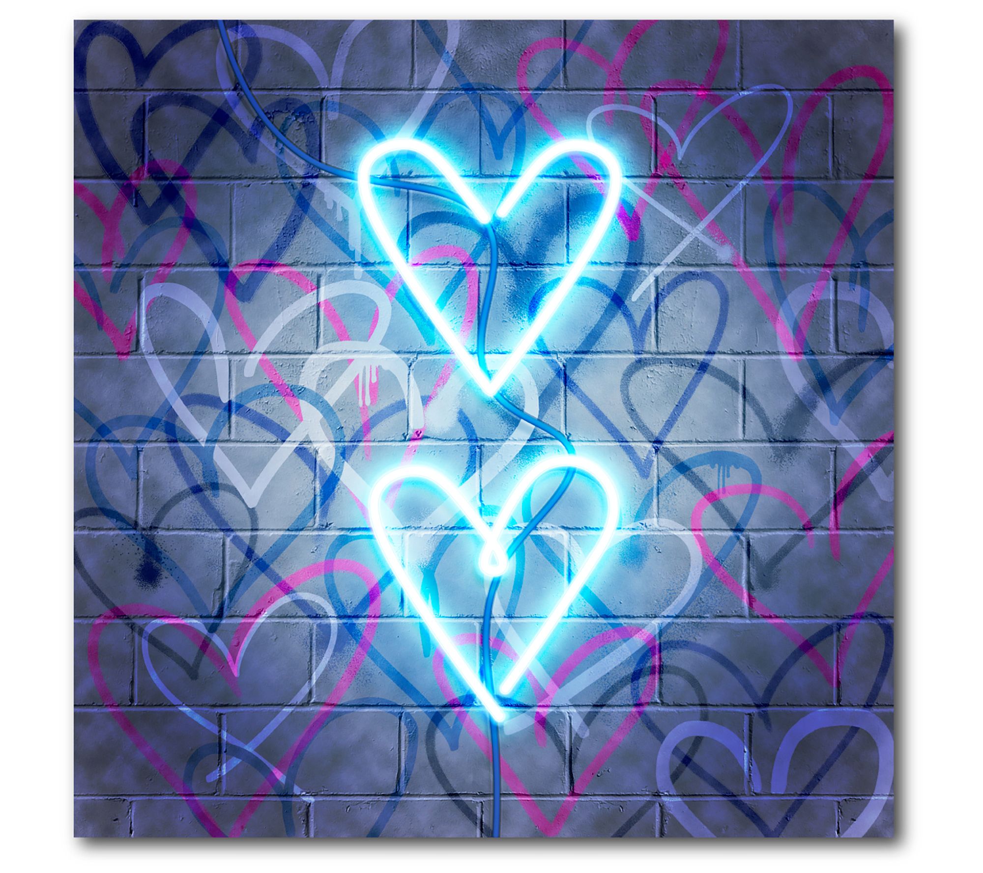  Courtside Market Neon Heart I 16 x 16 Canvas Wall Art