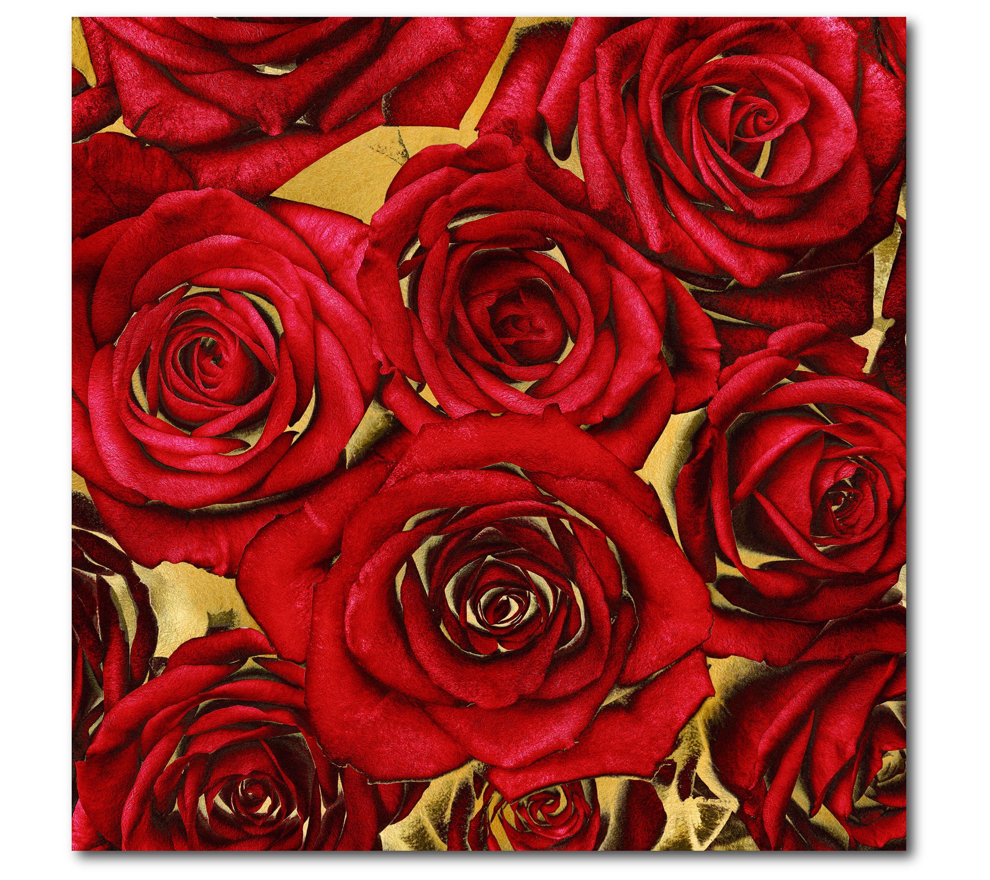 Courtside Market Red & Gold Roses 16x16 CanvasWall Art