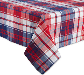 Design Imports 52x52 Americana Plaid Tablecloth