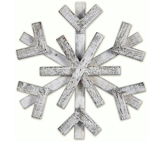 Sunset Vista Designs White Wood Snowflake 10 