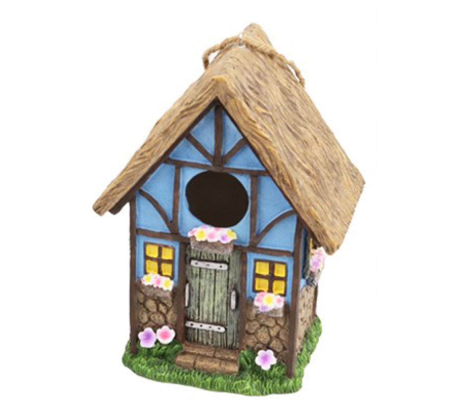 Santa's Workshop, Inc. 7.5"H Resin Blue Cottage Birdhouse