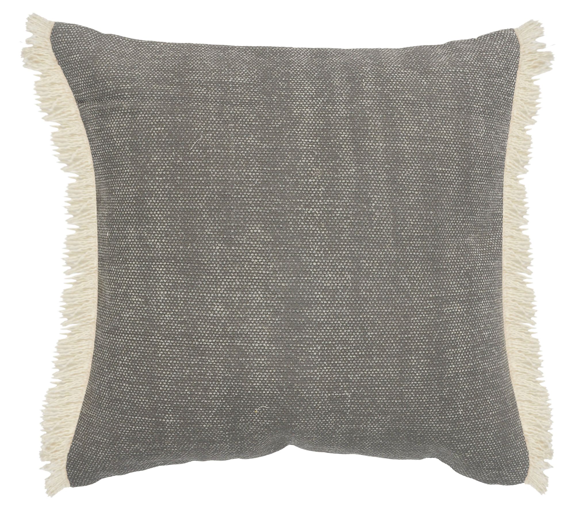 Ox Bay Solid Woven Throw Pillow with Fringe