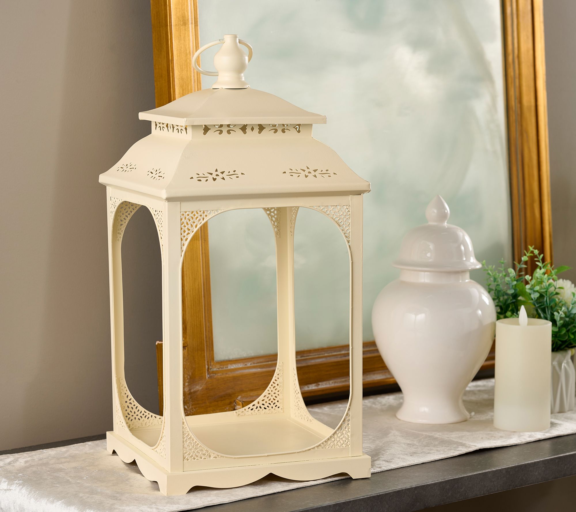 20" x 10" Open Concept Metal Lantern by Valerie
