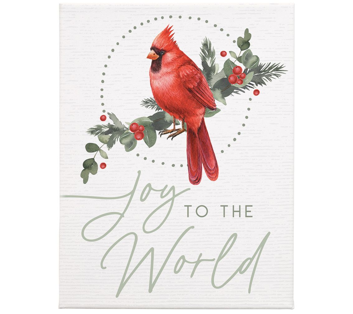 Sincere Surroundings 17" Joy World Cardinal Wra pped Canvas