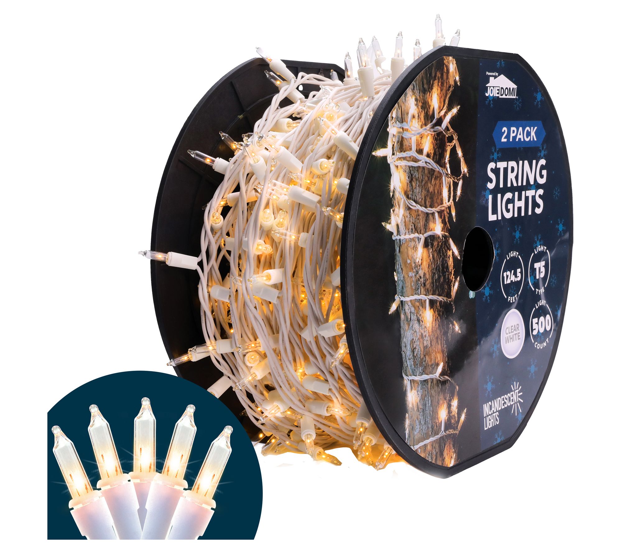 Joiedomi 250 White Wire String Lights (Clear White)