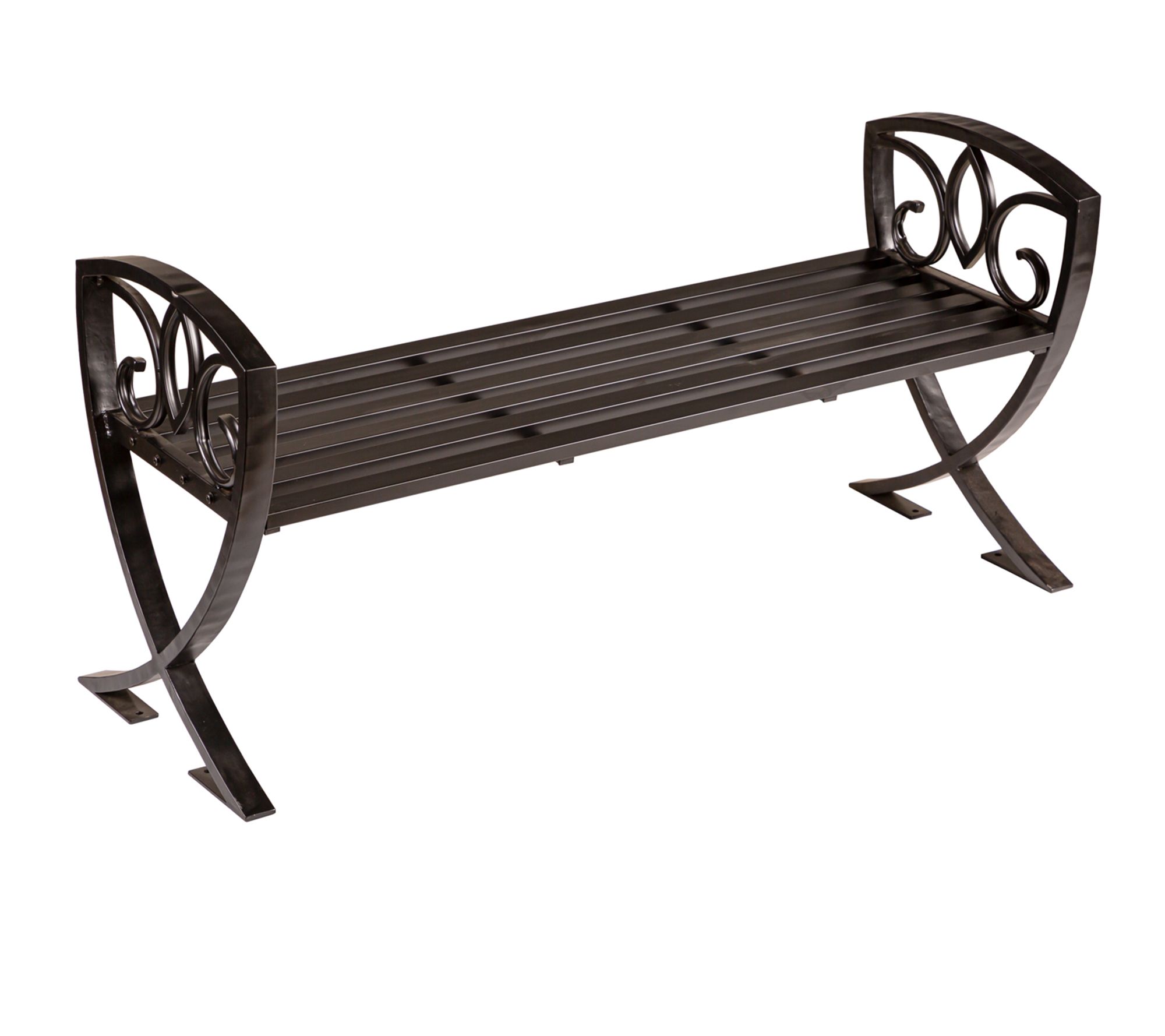 Evergreen Garden Metal Shield Bench