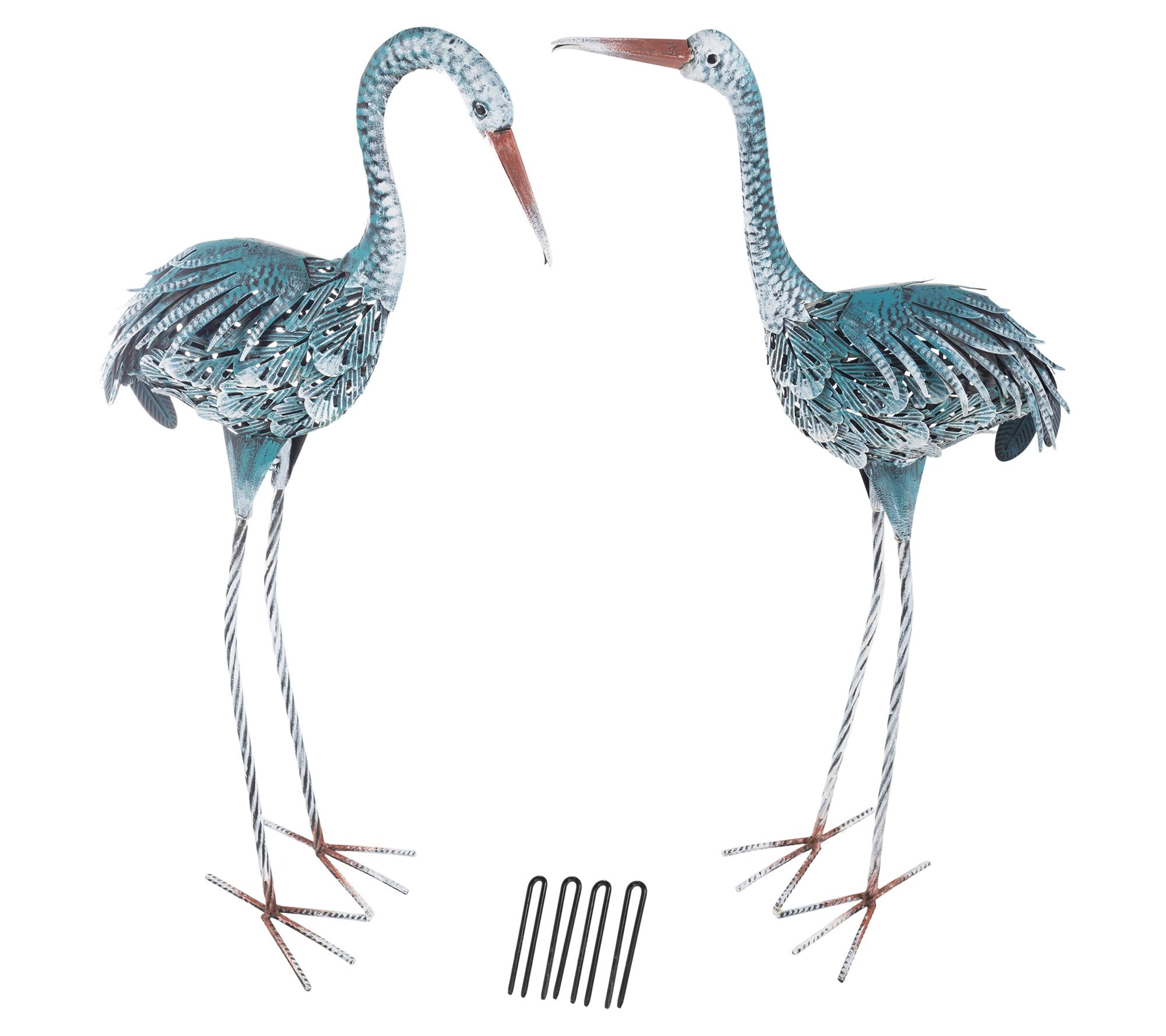 Pure Garden Set of 2 Crane Garden Statues Lawnrnaments
