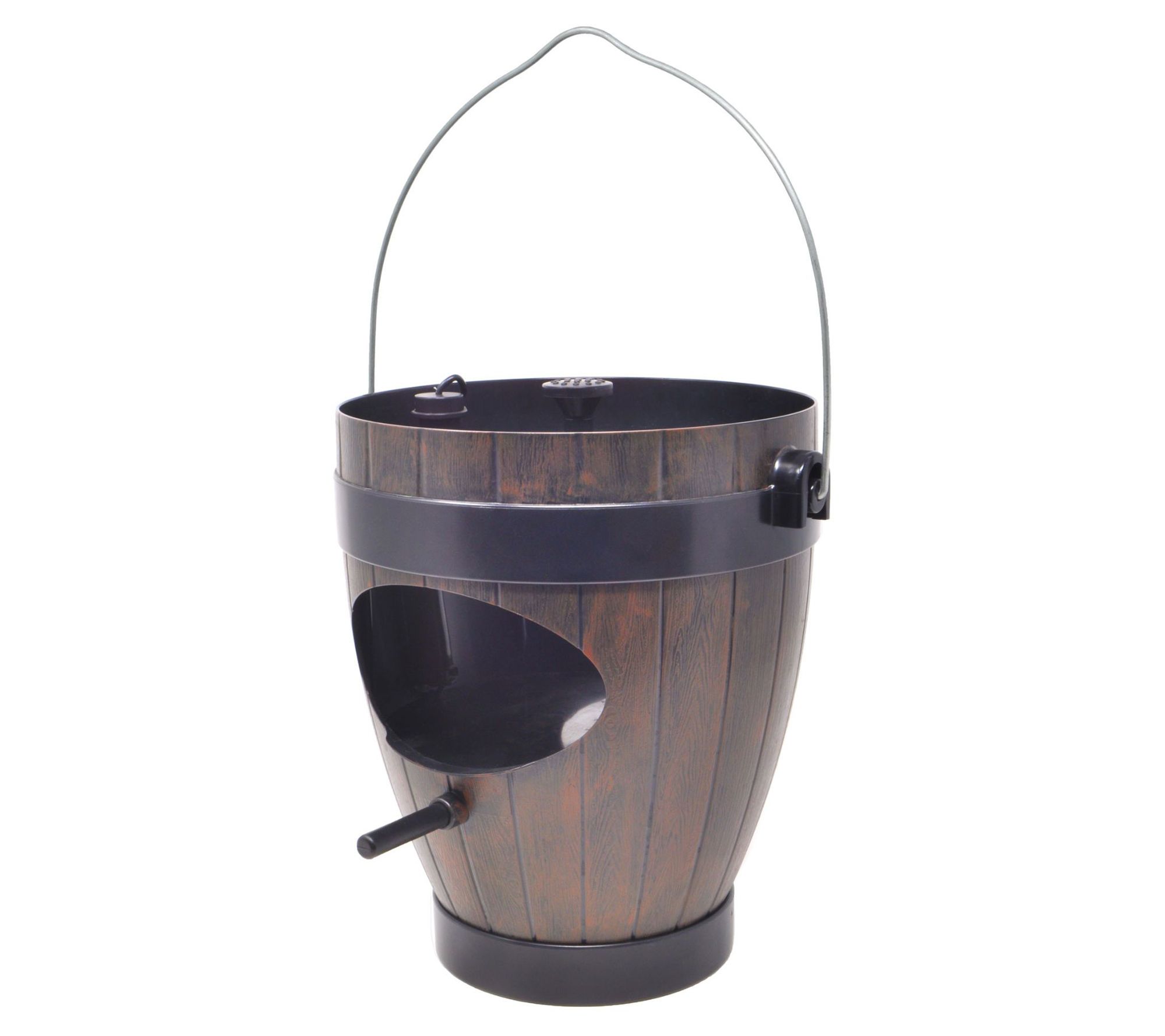 Bernini Rustic Barrel Bird Feeder and Fountain