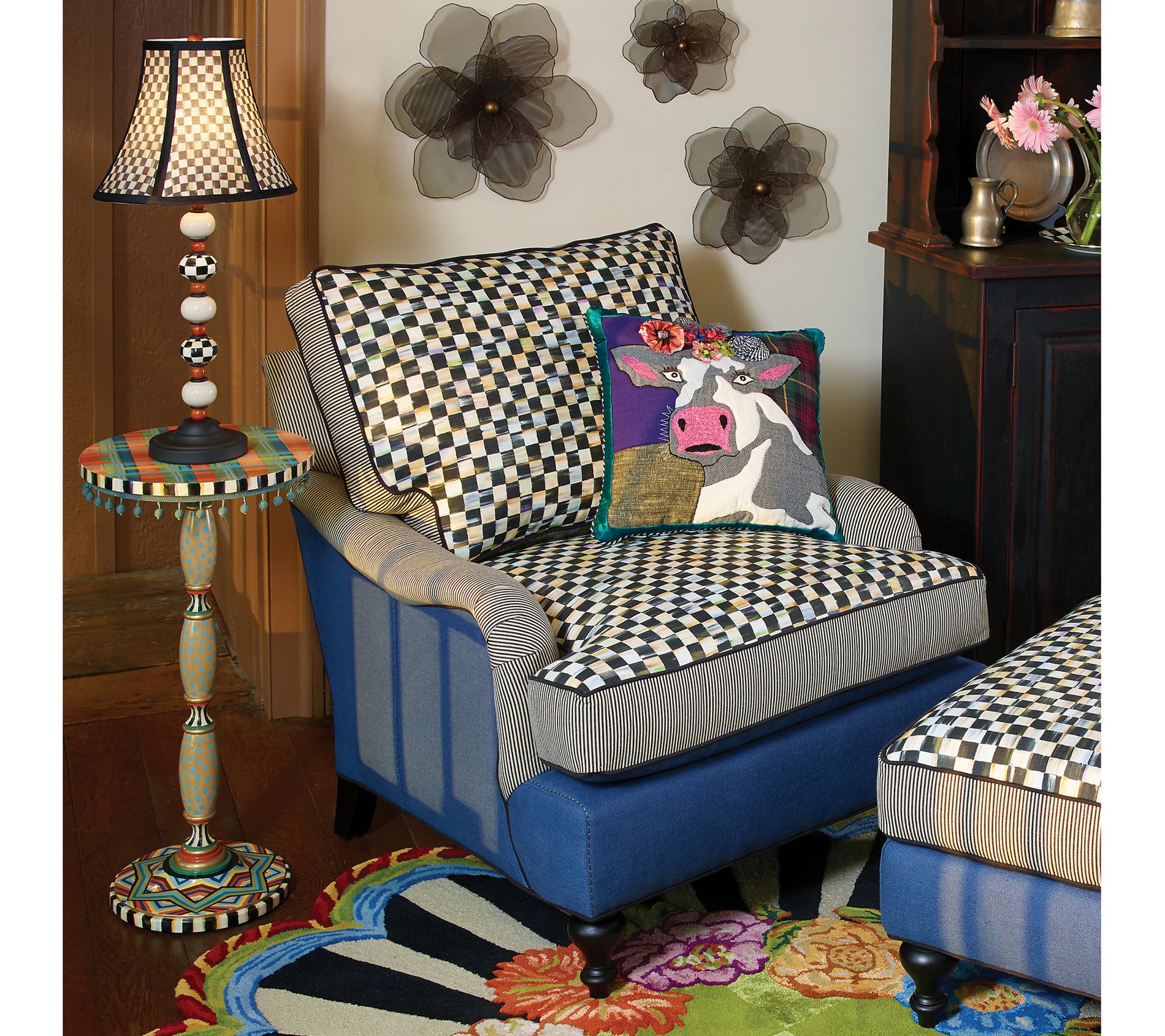 MacKenzie-Childs Frida Cowlo Throw Pillow