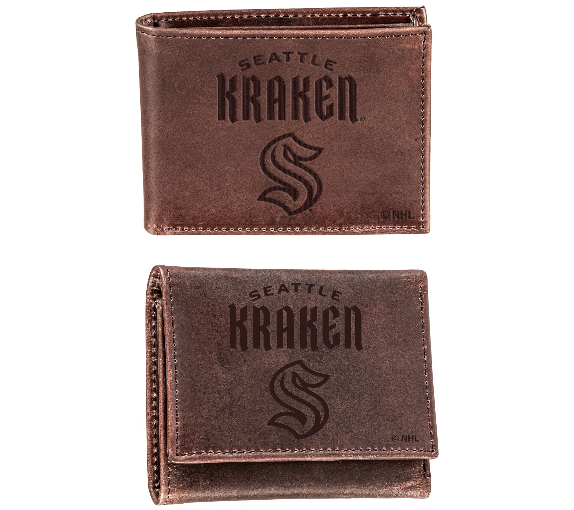 Evergreen NHL Bi-Fold & Tri-Fold Brown Leatherllet Gift Set