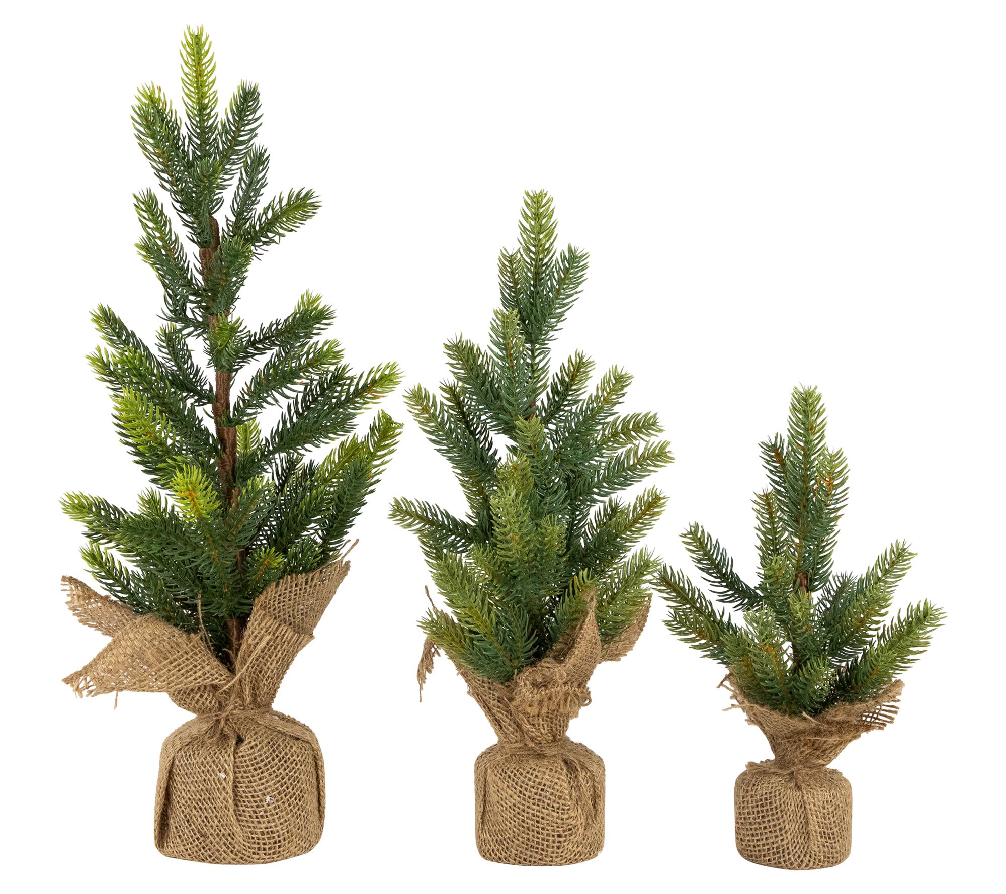 Northlight Mini Pine Trees with Burlap Base - 18" - Set of 3