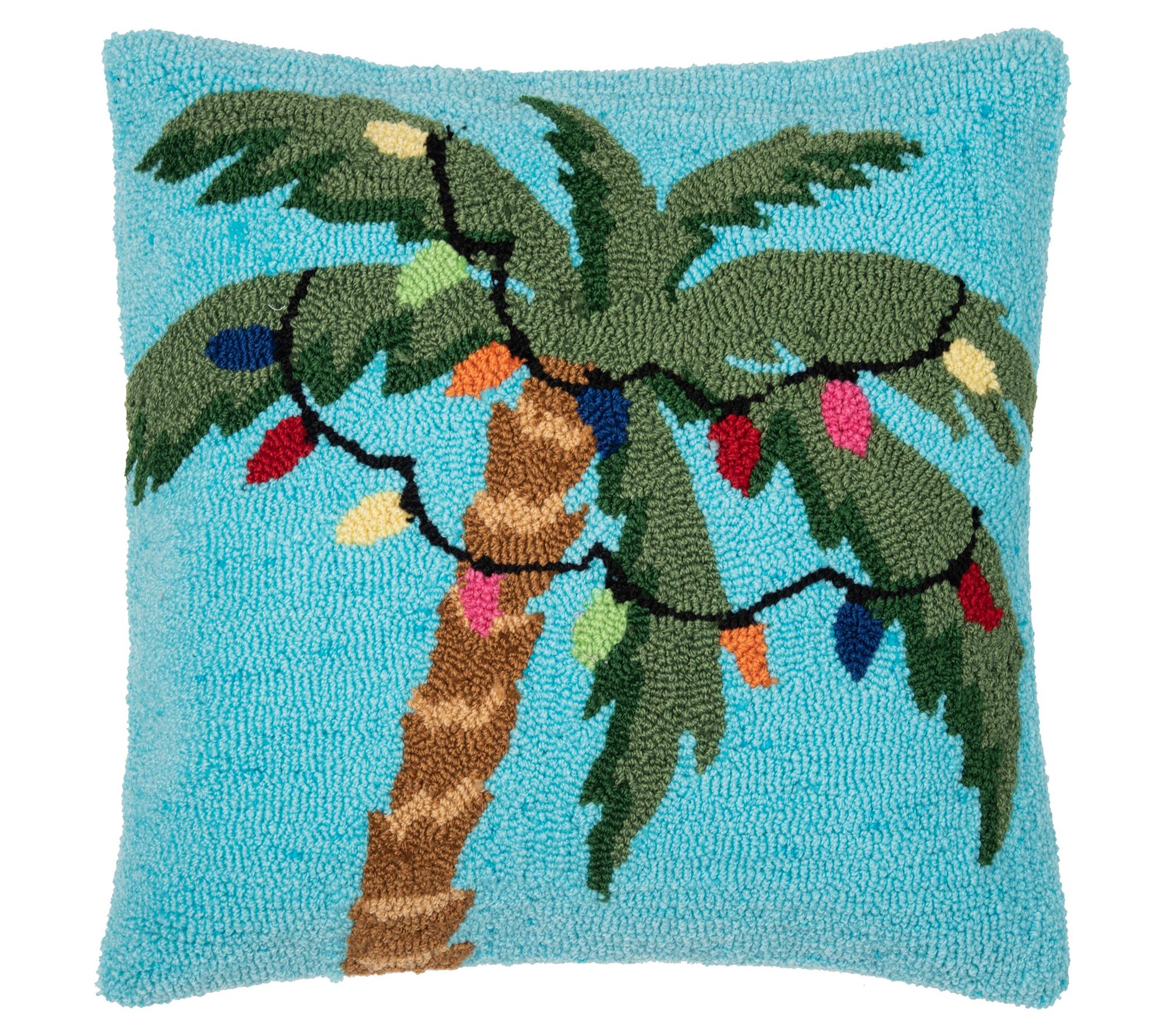 Christmas Palm Hooked Pillow by Valerie