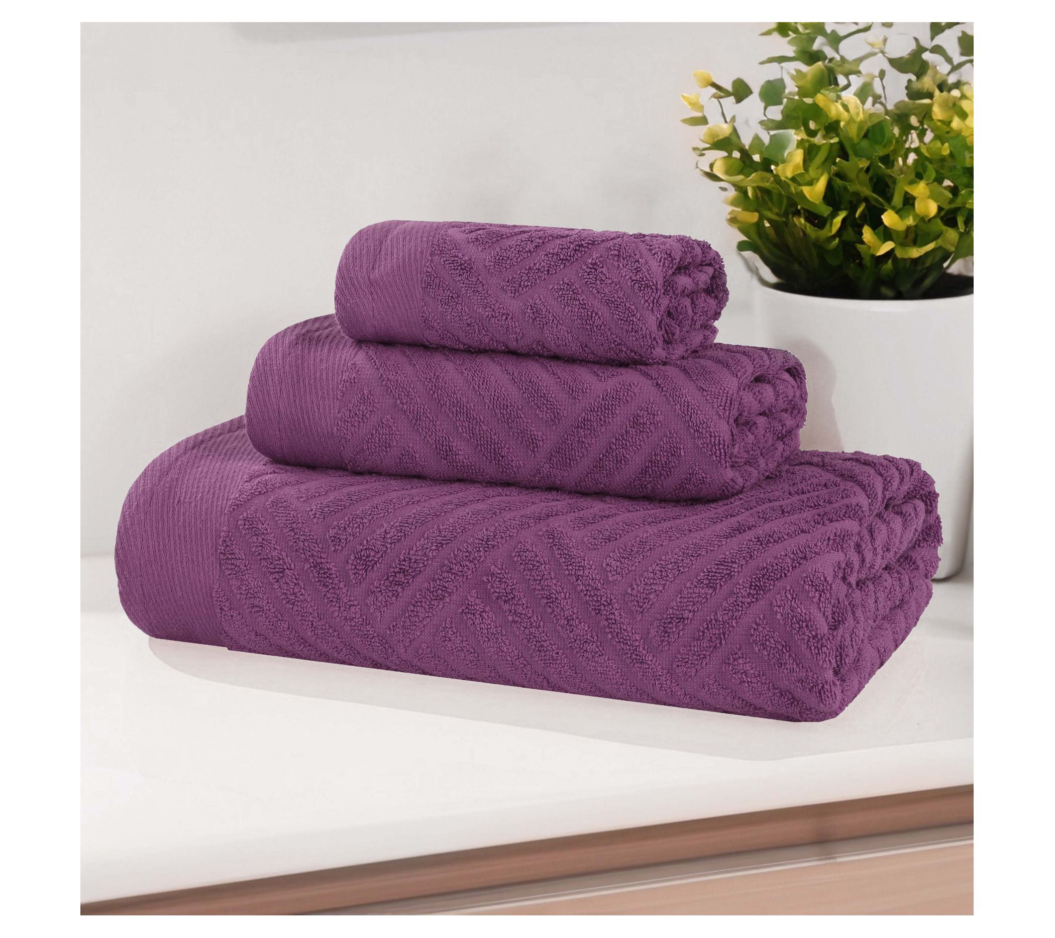 Superior Egyptian Cotton Jacquard 3-Piece TowelSet