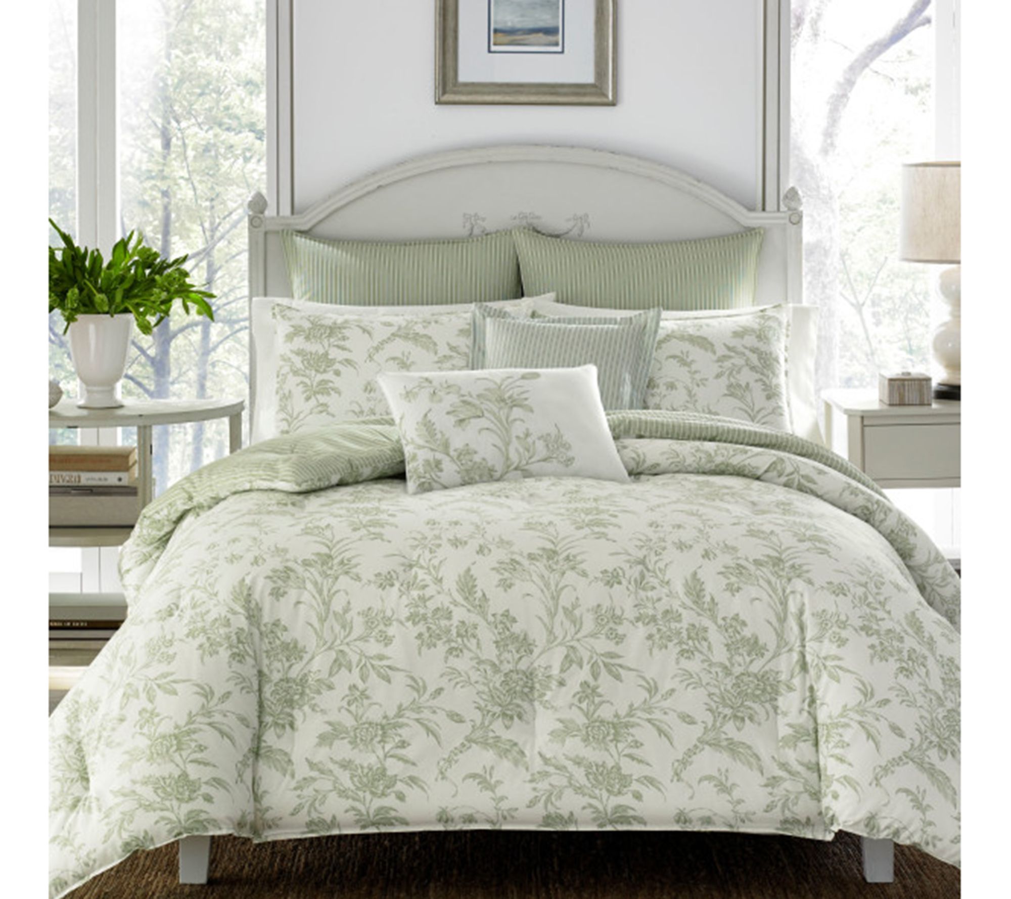 Laura Ashley Na talie - Green T win Duvet Cover Set