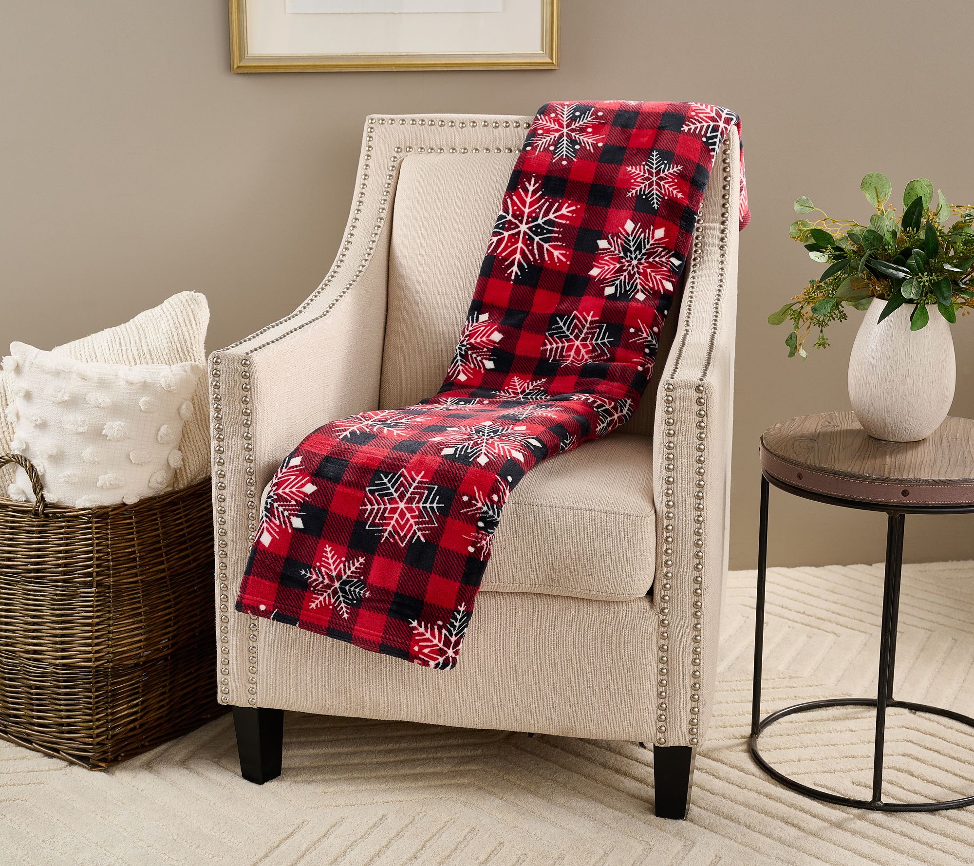 "As Is" Kringle Express Oversized 60" x 80" Holiday Printed Throw