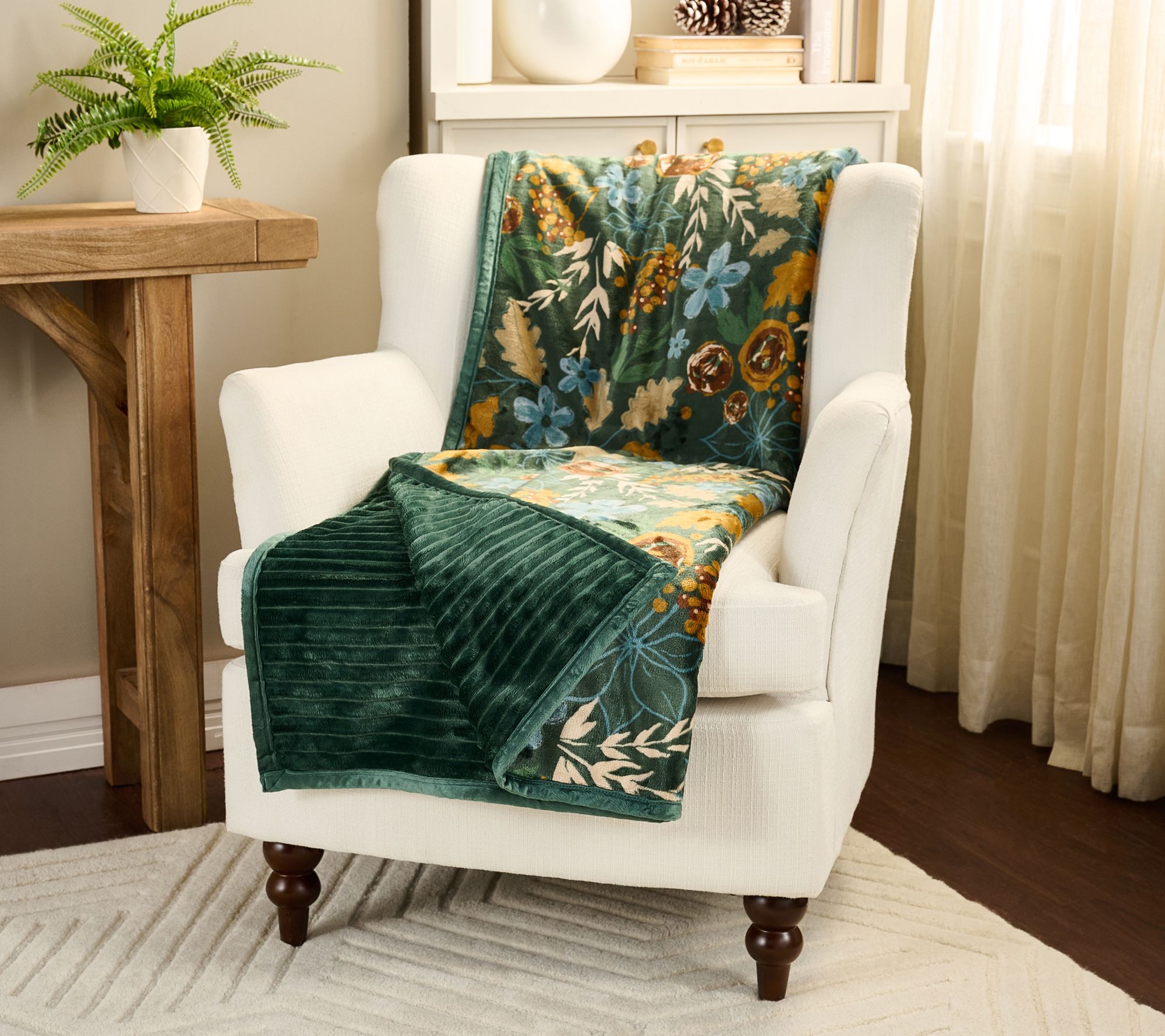 "As Is" Home Reflections Reversible Plush 60" x 80" Harvest Throw