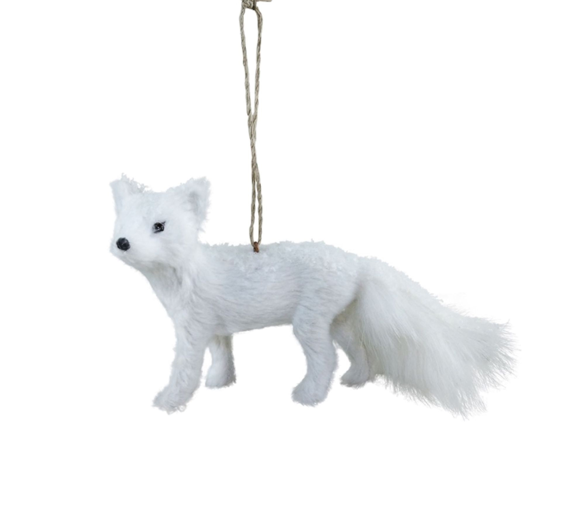 5.5" Faux Fur Winter Fox Ornament Set of 2 by V alerie