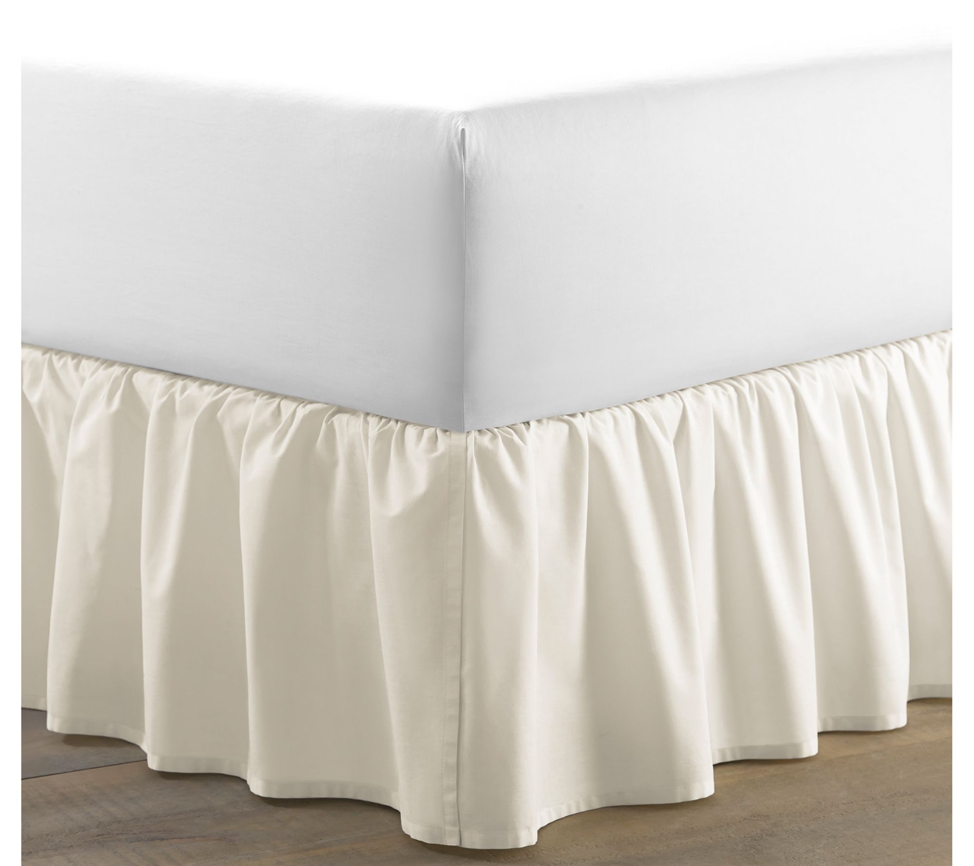 Laura Ashley Solid Ivory King Ruffled Bedskirt