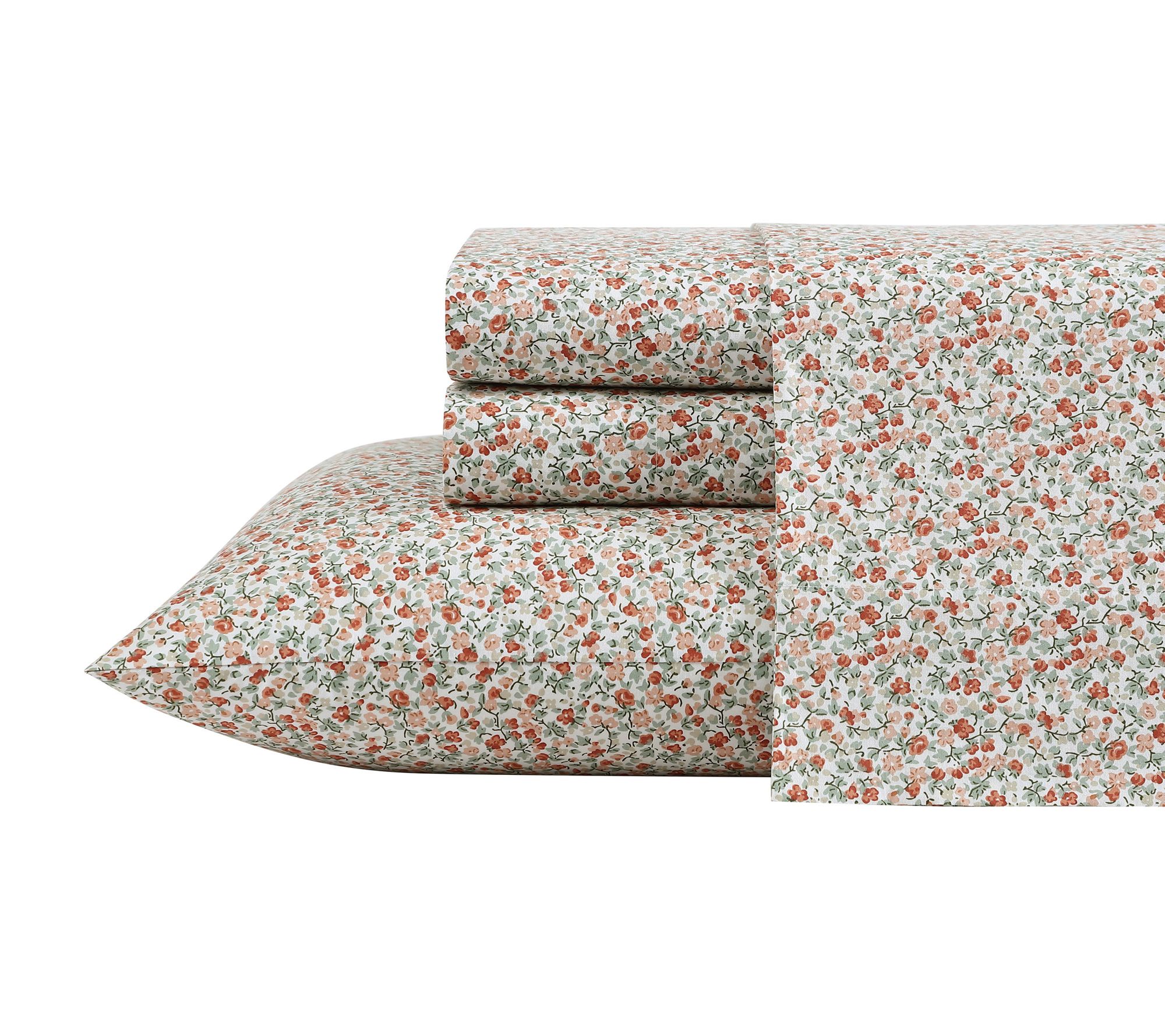 Laura Ashley Emogene Terracotta King Sheet Set