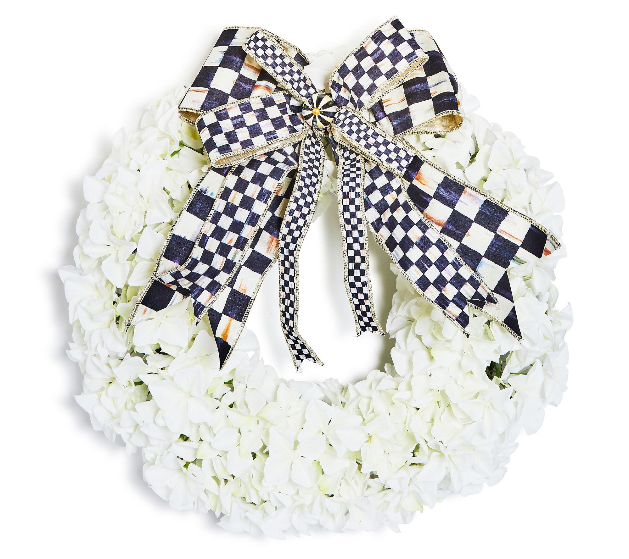 MacKenzie-Childs White Hydrangea 22" Wreath