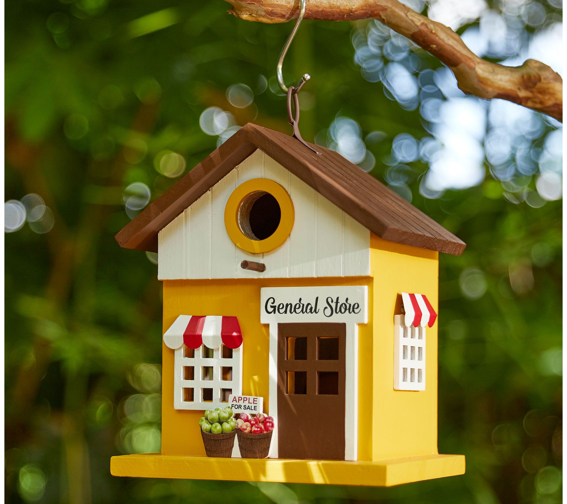 Glitzhome 10" Modern Wood General Store Decorative Birdhouse