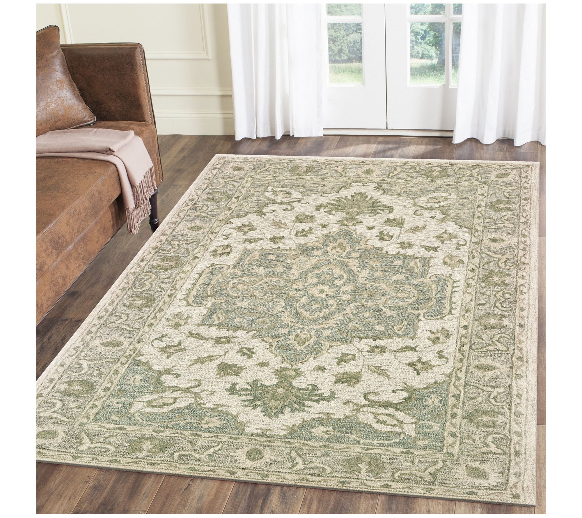 Ox Bay Classic Bordered Medallion Wool Indoor Rug, 7'9" x 9'9"