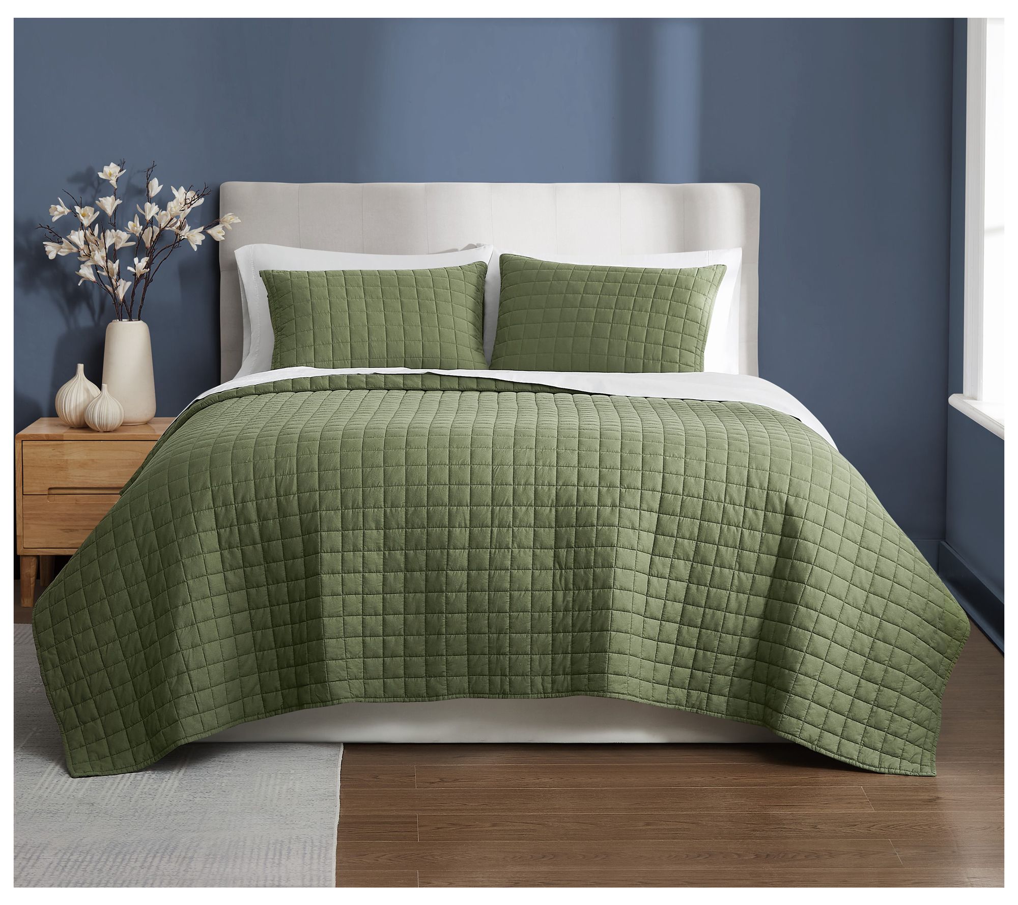Brooklyn Loom Essential Cotton Full/Queen 3-Piece Quilt Set