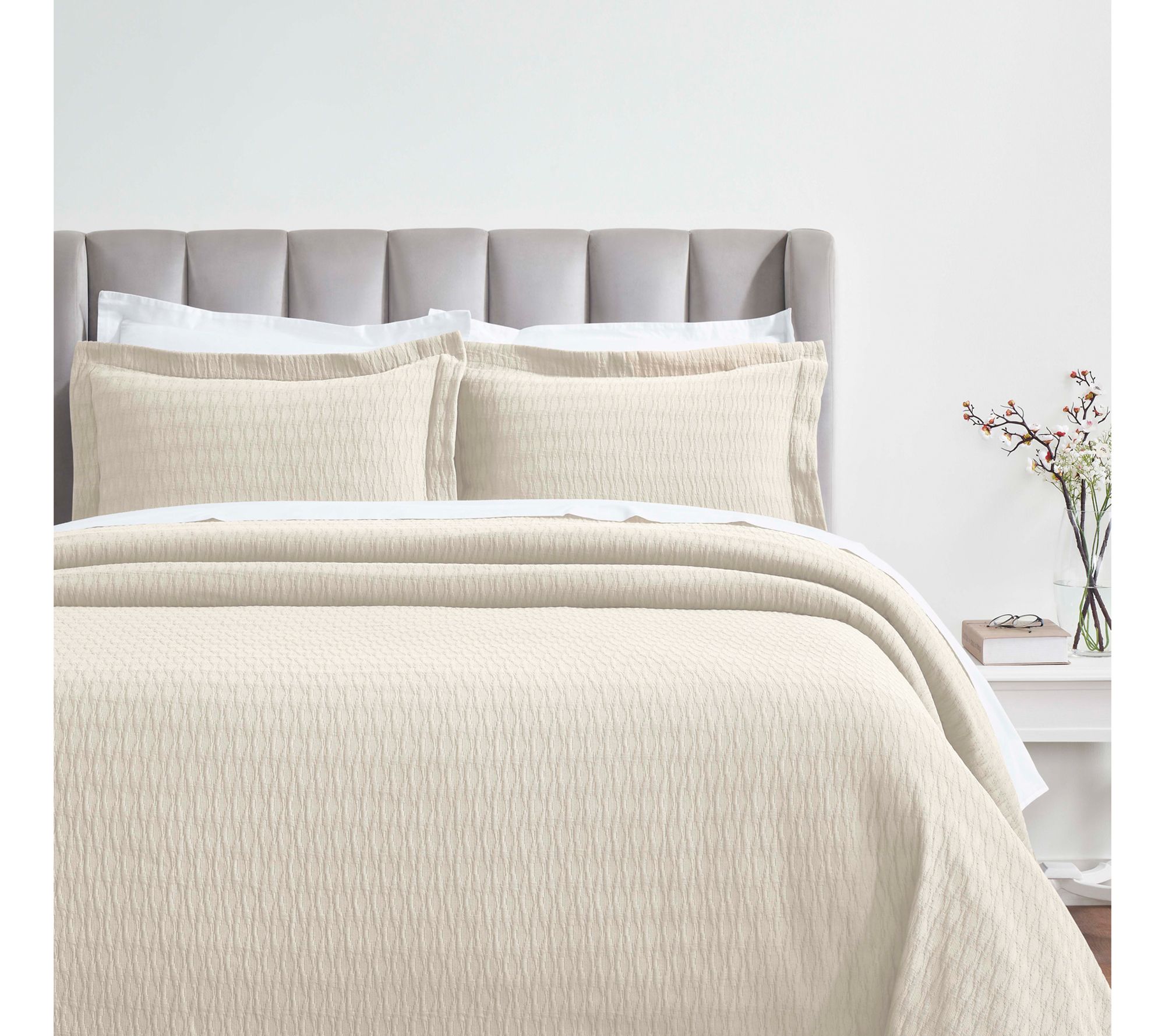 Superior Calvert Cotton Geometric Bedspread & Sham Set, Full