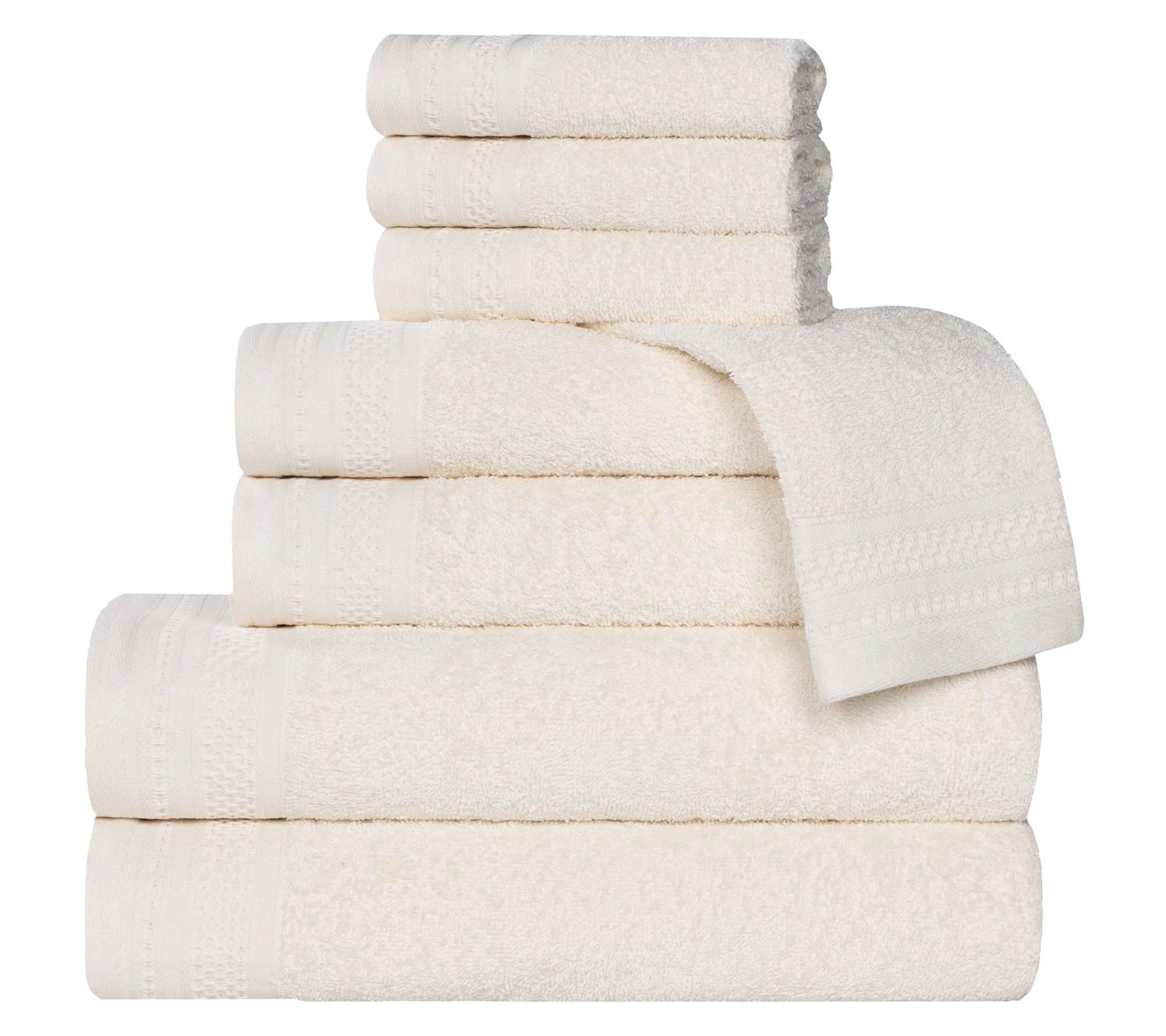 Superior Honeycomb Waffle Border Cotton 8-Piece  Towel Set