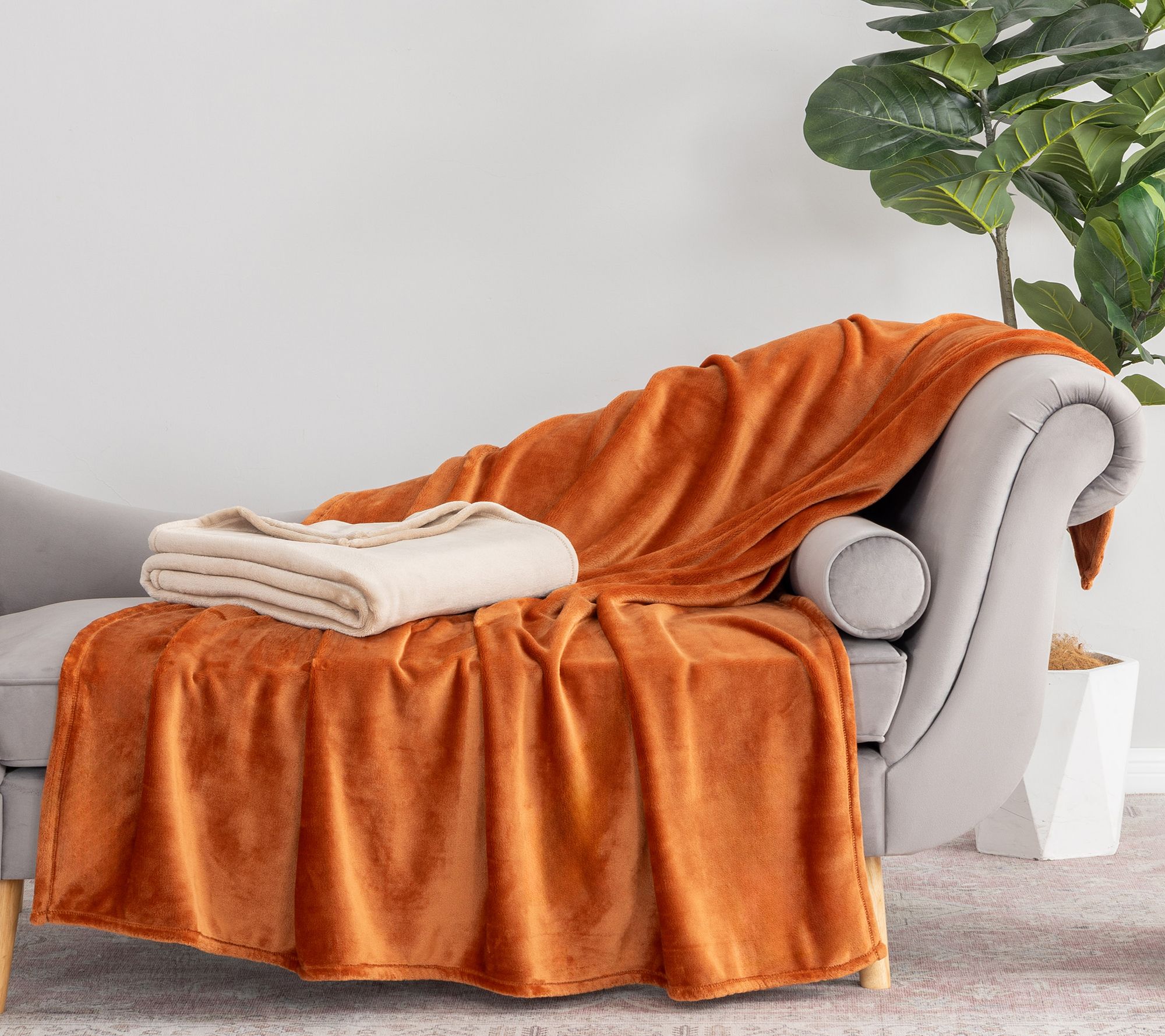 Berkshire S/2 60x70 Velvetsoft Plush Throws with Gift Boxes