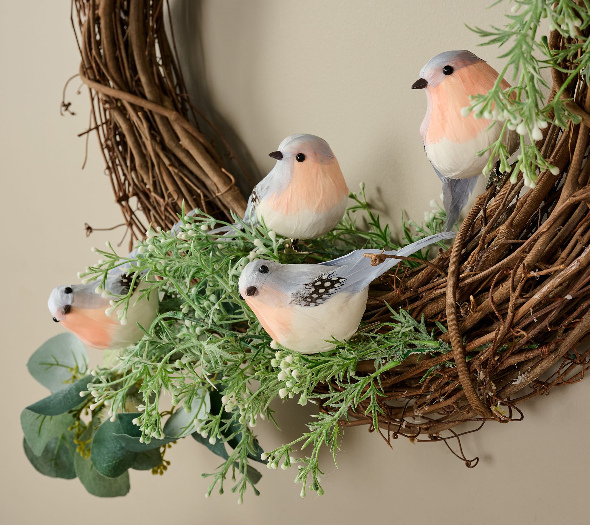 6-Piece Bird Clips with Feathers by Valerie
