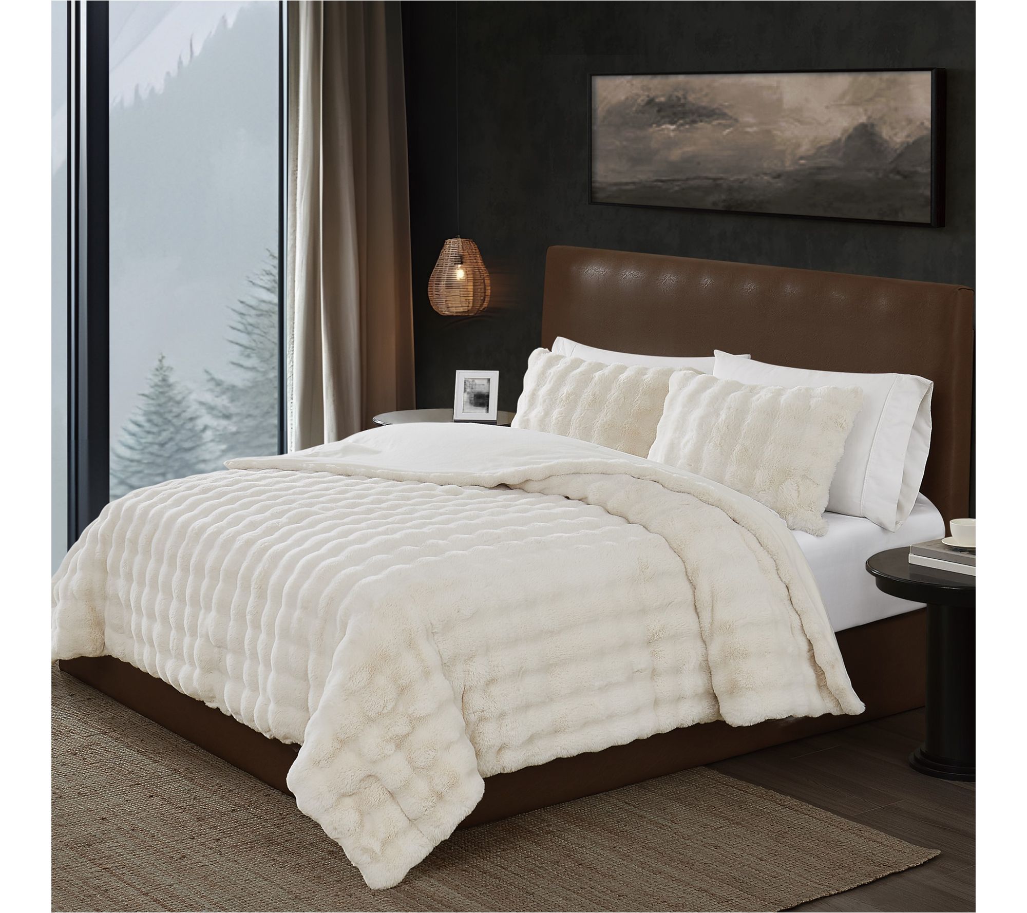Frye Bubble Faux Fur King Comforter Set