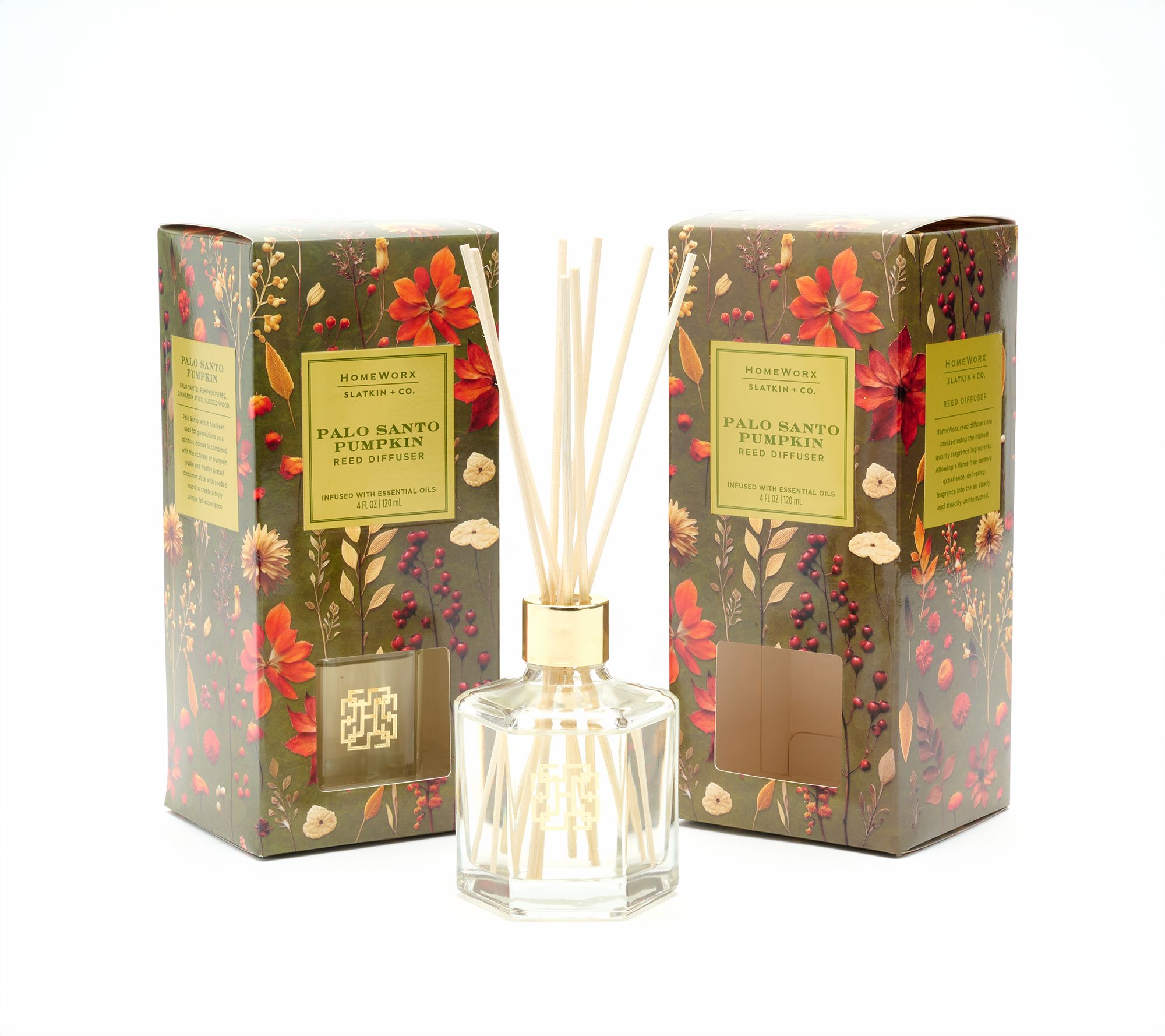 "As Is" HomeWorx by Slatkin + Co. S/2 Dark Autumn Reed Diffusers