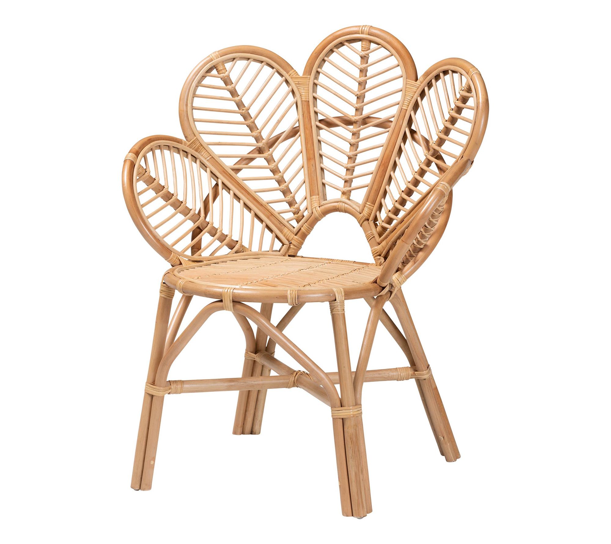 bali & pari Eliava Natural Rattan Flower Accent  Chair