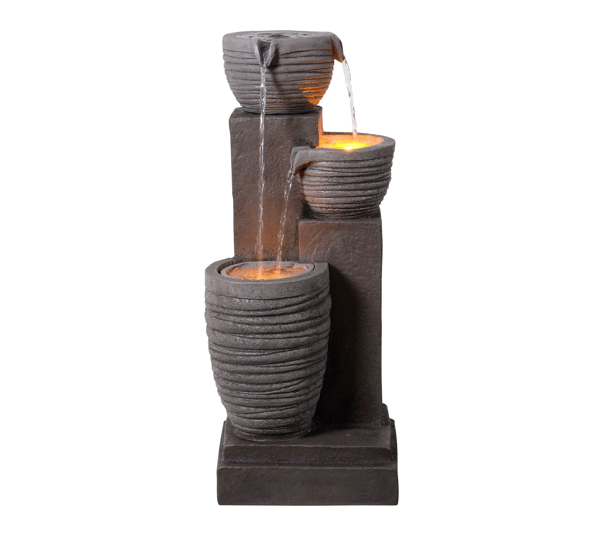 Teamson Home 28" Three-tier Texture Cascading Bowl Fountain