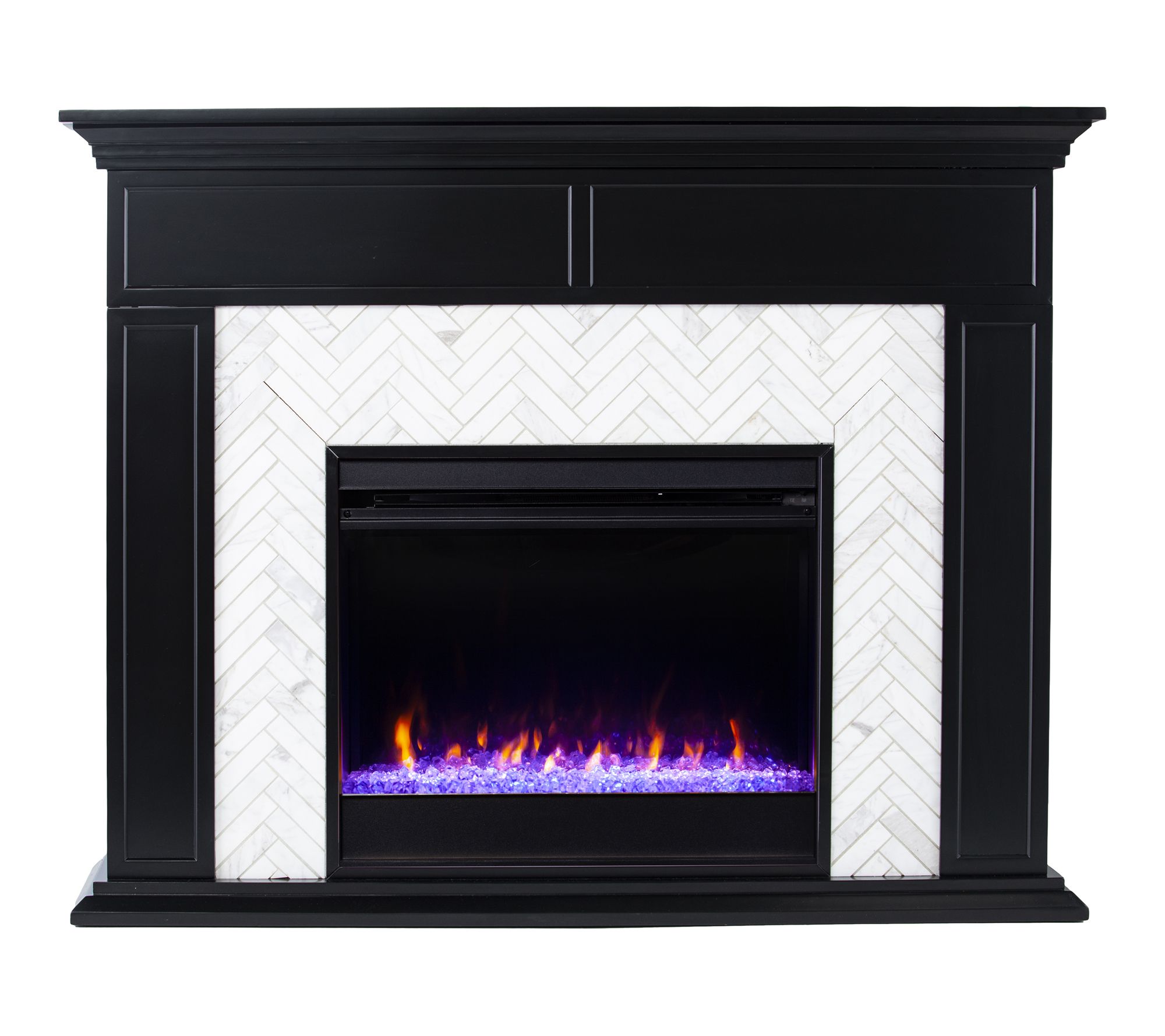SEI Torlington Color Changing Marble Tiled Fireplace