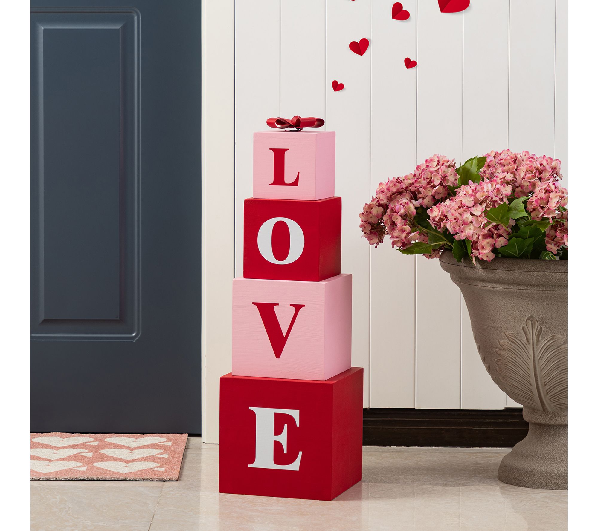 Glitzhome 25"H Valentine's Double-Sided Boxed Porch Decor