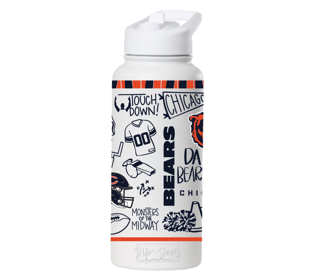 Memory Company 34oz NFL White Quencher Water Bottle Sketchpad