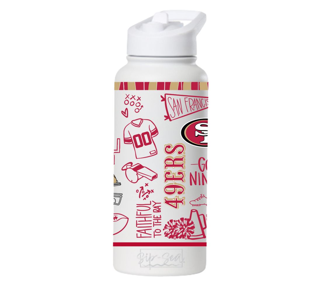 Memory Company 34oz NFL White Quencher Water Bottle Sketchpad