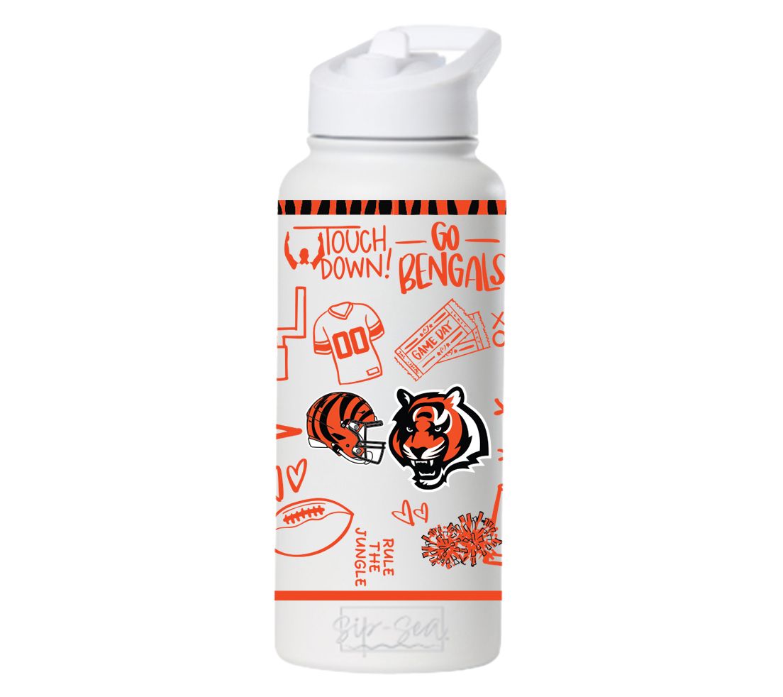 Memory Company 34oz NFL White Quencher Water Bottle Sketchpad