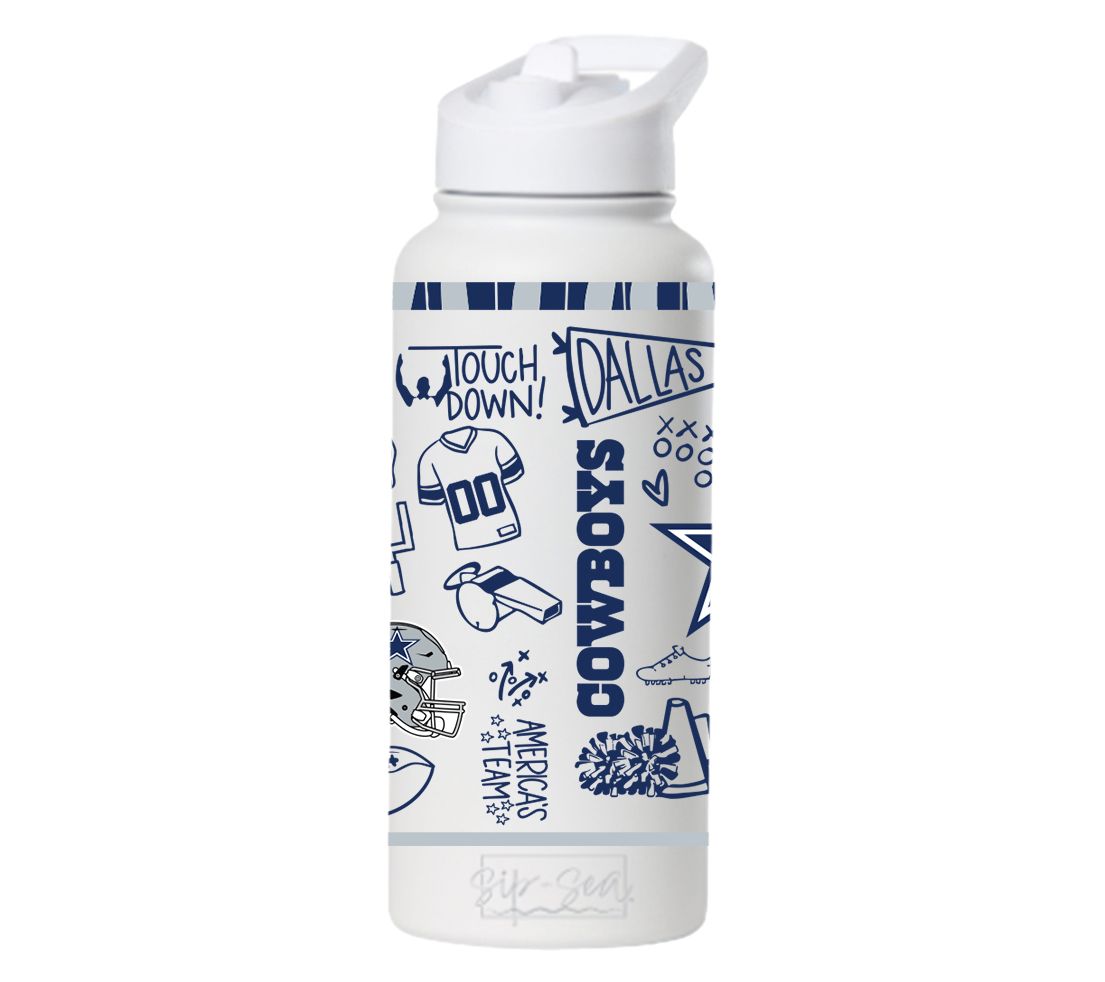 Memory Company 34oz NFL White Quencher Water Bottle Sketchpad